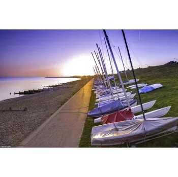 Obraz Plakát Kajaki na břehu mola bez rámu 30 x 20 cm