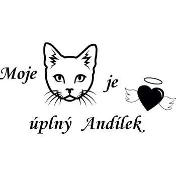 Nášivka Nažehlovací nápis kočičí anděl Vzor: 1, Barva potisku: hnědá