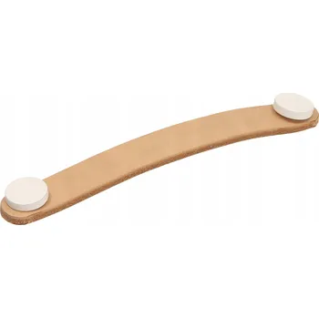 Obraz Kožený úchyt UL24, přírodní barva + bílá, 128 mm