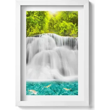 Obraz Dekorativní nástěnný obraz v rámu Vodopád Huai Mae Khamin v Thajsku 20x30 cm