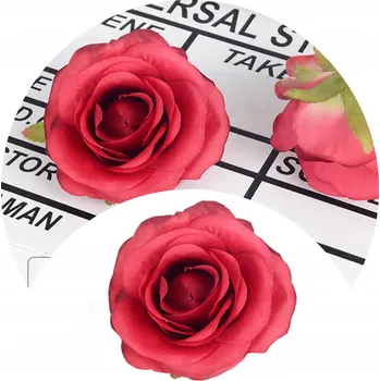 umělá květina UMĚLÝ KVĚT RŮŽE SVĚTLE ČERVENÁ kytice dekorace RŮŽOVÝ KVĚT VELKÁ XL ø 9 Cm