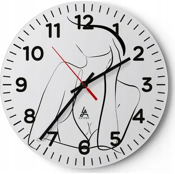 Hodiny Kuchyňské nástěnné hodiny 30x30 Žena Moderní skleněné hodiny do obýváku Tiché