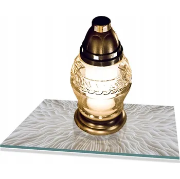 Obraz Podložka pod do hřbitovních svíček tvrzené sklo, vzor ECRU, 30x22 cm, na POMNÍK, na HŘBITOV