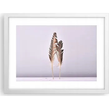 Obraz Obraz plakát v bílém rámu do obýváku 40x30 ptačí pero foto na zeď