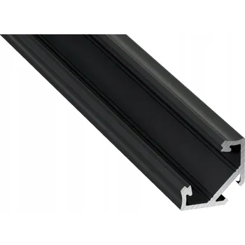 LED osvětlení ROHOVÝ PROFIL PRO LED PÁSKY NA NÁBYTEK 2M ČERNÝ