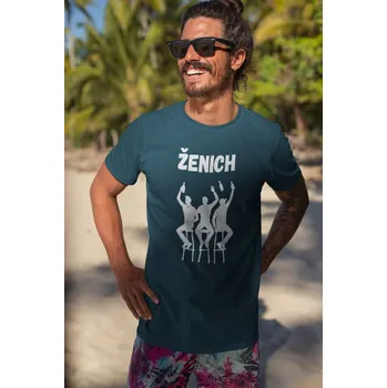 Pánské tričko Ženich s partou Barva: Petrolejová modrá, Velikost: S