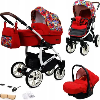 Kočárek Dětský kočárek 3v1 BabyLux Optimal: sportovní kočárek, hluboká korba a autosedačka