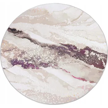 Koberec KULATÝ DO KOBEREC POKOJE MĚKKÝ BÉŽOVÝ MRAMOR 120 cm