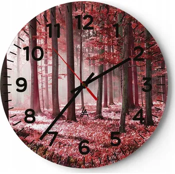 Hodiny Nástěnné hodiny do obýváku 40x40 Krajina Kulatý Skleněné hodiny Loft Tiché