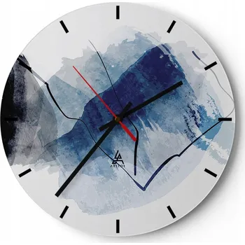 Hodiny Velké nástěnné hodiny 40x40 Abstrakce Skleněné hodiny Kulatý Tiché