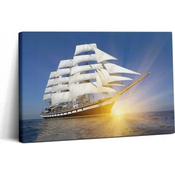 Obraz Plátno s fotografií na zeď do posilovny s dřevěným rámem - Jachty Plachtění Plachty