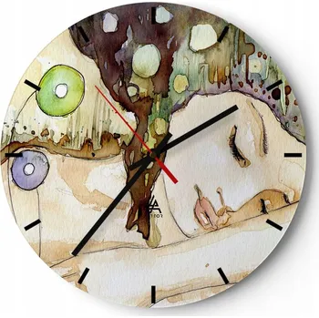 Hodiny Nástěnné hodiny do kuchyně 30x30 Abstrakce Skleněné hodiny do obýváku Tiché