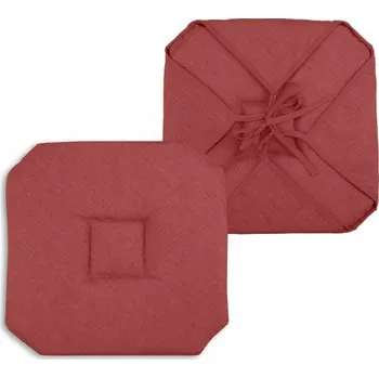 Polštář Polštář na židli/taburet BEA 40x40 cm červený s tkaničkami na zavazování GLAM