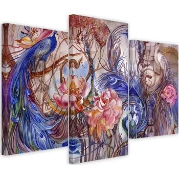 Obraz OBRAZ TRÍDÍLNÝ Magický páv 60x40