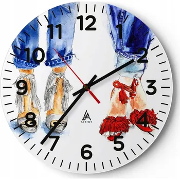 Hodiny Kuchyňské nástěnné hodiny 30x30 Žena Moderní skleněné hodiny do obýváku Tiché