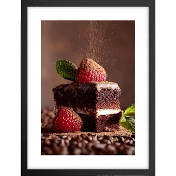 Obraz Obraz plakát v černém rámu do obýváku 30x40 foto plakát na zeď - dort / koláč