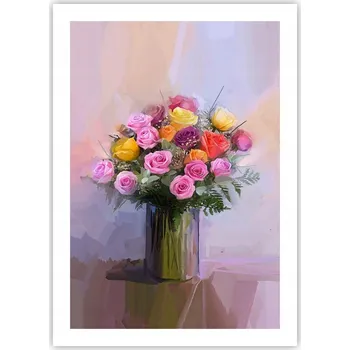 Obraz Plakát bez rámu do obýváku ložnice 50x70 květiny váza moderní obraz
