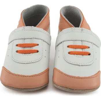Capáčky LAIT ET MIEL Kožené capáčky oranžové sneakersky 2-3 roky Bílá 25-26