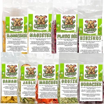 Krmivo pro hlodavce Chrup Natury zeleninové pamlsky 0,06 kg křeček, králík, myš, pískomil, potkan, morče, veverka