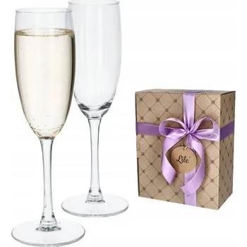 Sklenice Skleničky na šampaňské Lile dárkové balení pro manželství bezbarvé 175 Ml 2 ks