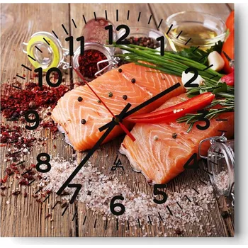 Hodiny Kuchyňské nástěnné hodiny 30x30 Gastronomie Skleněné hodiny do obýváku Tiché