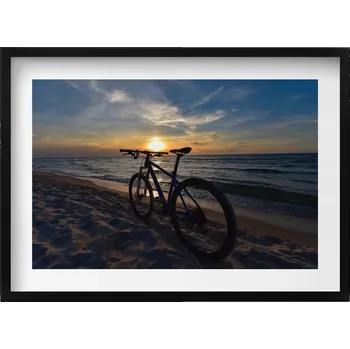 Obraz Dekorativní nástěnný obraz s rámem a grafikou loft Kolo Baltské moře 70x50 cm