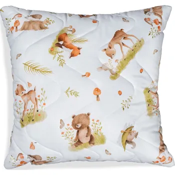 Polštář POLŠTÁŘ POLŠTÁŘ 40x40 PRO DĚTI, ANTI-ALERGICKÝ, POTISK LES ZVÍŘATA