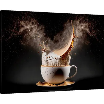 Obraz Obraz na plátně do obývacího pokoje ložnice 70x50 káva foto obrazy na zeď canvas