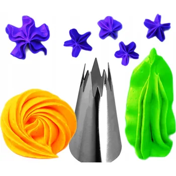 Velká zdobící špička pro růžičku květů a hvězdiček válečků, nástavec na krém na dorty