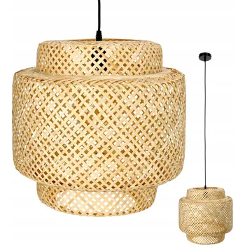 Závěsné svítidlo BOHO Bonn 40cm pletené bambusové přírodní 1xE27 velké