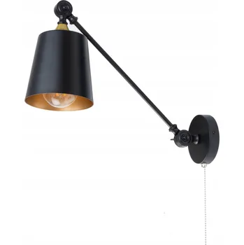 Nástěnné svítidlo Nastavitelná černá kovová nástěnná lampa LOFT řetízek