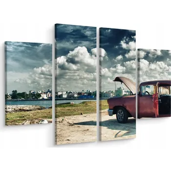 Obraz Čtyřdílný obraz Havana - veterán auto 3D 80x60 cm