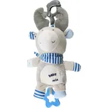 Plyšová hračka s hracím strojkem a klipem BABY MIX LOS UNI Šedá, Bílá, Modrá