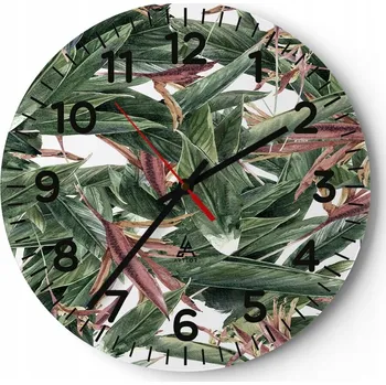 Hodiny Velké nástěnné hodiny 40x40 Květiny Skleněné hodiny Kulatý Tiché