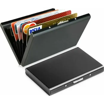 Pouzdro na karty ITIMPORT hliníkové černé horizontální 6 přihrádek s ochranou RFID