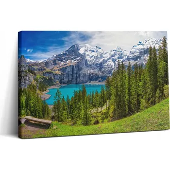 Obraz Obraz na zeď na plátně Dekorativní do kanceláře Krajina Louky a Hory 30x20 cm