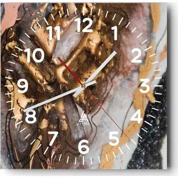 Hodiny Kuchyňské nástěnné hodiny 30x30 Abstrakce Skleněné hodiny do obýváku Moderní Tiché