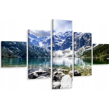 Obraz Vícedílný obraz JEZERO Les Hory Skály 3D 250x150