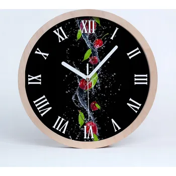 Hodiny Kuchyňské nástěnné hodiny římské třešně průměr 20 cm