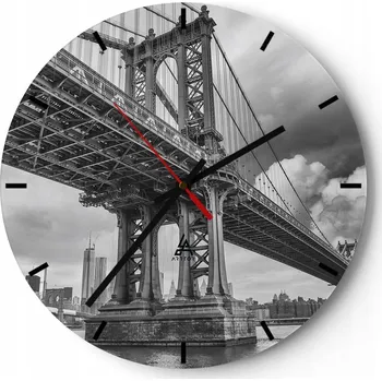 Hodiny Nástěnné hodiny ARTTOR skleněné kulatý 30 cm moderní bez číslic