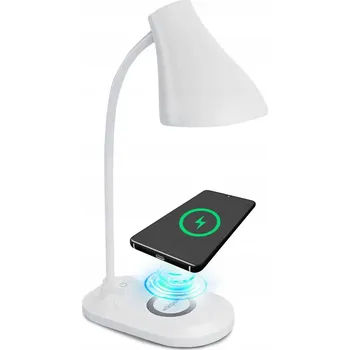 Lampička ŠKOLNÍ LED STOLNÍ LAMPA S INDUKČNÍ NABÍJEČKOU PRO TELEFON NOČNÍ