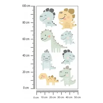 Obraz Samolepka Pohádkové Barevné Dinosauři Fólie Bílá 75x150