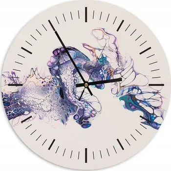 Hodiny Nástěnné hodiny KULATÝ Fotoobraz 40 cm Fialový mramor