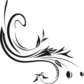 Obraz Samolepka na stěnu Drukant květiny ornament černá 100x100 cm