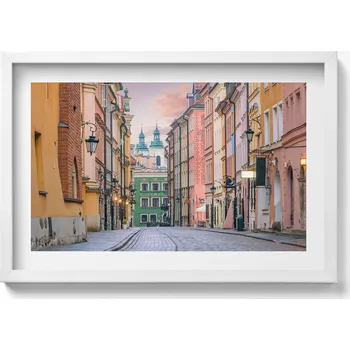 Obraz Elegantní obraz do obýváku v bílém rámu Staré Město ve Varšavě 60x40 cm
