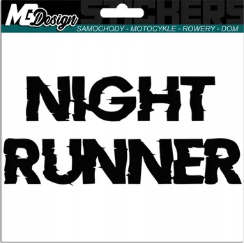 Samolepicí dekorace na vozidlo NÁLEPKA na auto NÁPIS: NIGHT RUNNER Noční Běžec Maraton Běh 15x1,5