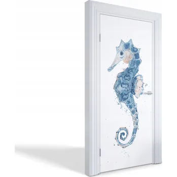 Fototapeta Fólie na dveře do kuchyně, obýváku, pokoje - Akvarelový mořský koník 95x205 cm