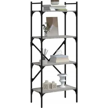 Knihovna 4patrový regál na knihy, šedý dub sonoma, 56x31,5x138,5 cm