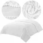 Přehoz na postel 200x220 cm OBOUSTRANNÝ z mikrovlákna s proužky CAPRI Bílý