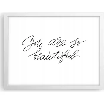 Obraz Obraz plakát v bílém rámu do obýváku 40x30 typografie foto na zeď